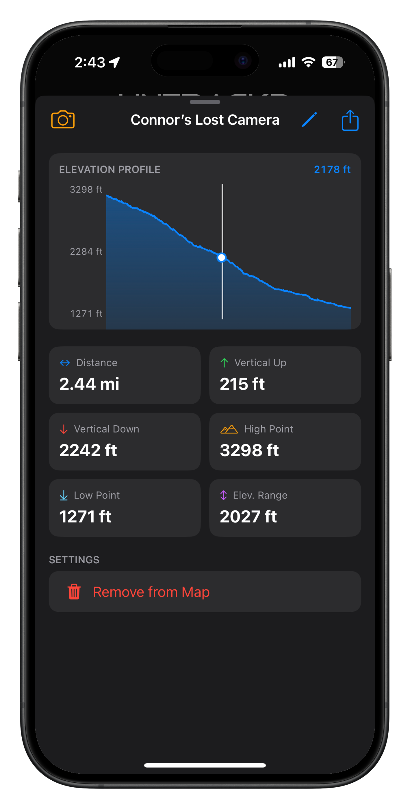 Route inspector stats